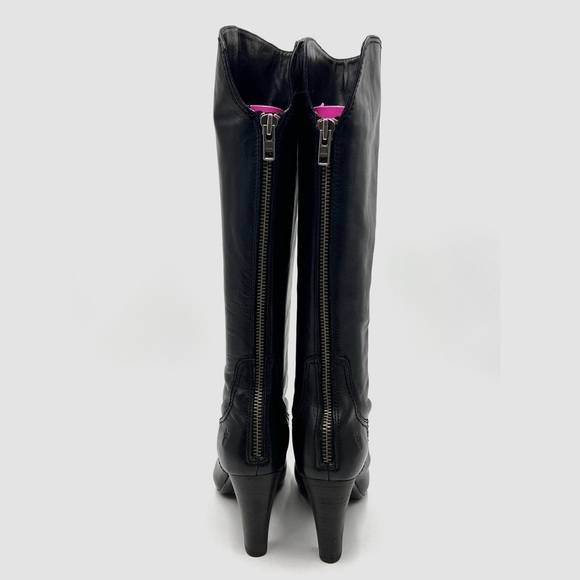 Frye Miranda Back Zip Boots Black Leather Size 8.5 - Picture 3 of 15